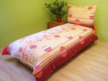 Prodloužené povlečení krep 140x220, 70x90cm Kruhy lila, Výběr zapínání: - zipový uzávěr Prodloužené povlečení krep 140x220, 70x90cm Kruhy lila, Výběr zapínání: - zipový uzávěr