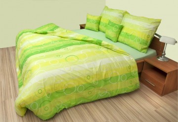 Prodloužené povlečení krep 140x220, 70x90cm Bublina zelená, Výběr zapínání: - zipový uzávěr Prodloužené povlečení krep 140x220, 70x90cm Bublina zelená, Výběr zapínání: - zipový uzávěr