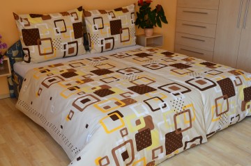 Povlečení krep 140x200, 70x90cm Hlavolam béžový, Výběr zapínání: - zipový uzávěr Povlečení krep 140x200, 70x90cm Hlavolam béžový, Výběr zapínání: - zipový uzávěr