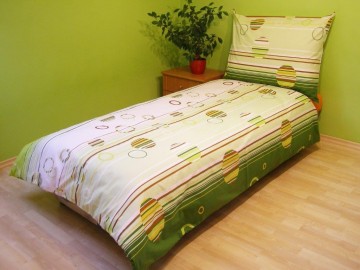 Prodloužené povlečení krep 140x220, 70x90cm Kruhy zelené, Výběr zapínání: - zipový uzávěr Prodloužené povlečení krep 140x220, 70x90cm Kruhy zelené, Výběr zapínání: - zipový uzávěr
